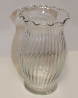 ruffled glass flower vase