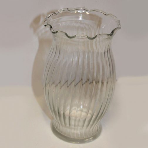 ruffled glass flower vase