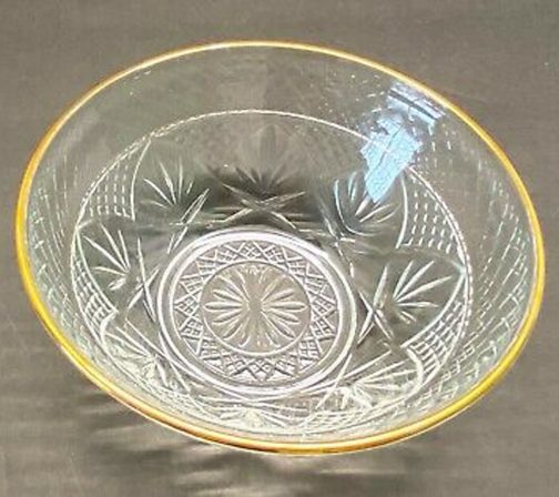 gold trim glass bowl