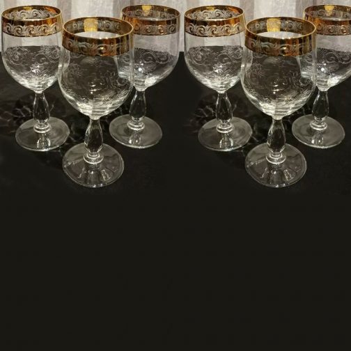 etched gold wine glasses