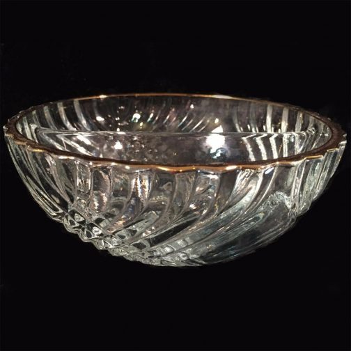 clear glass divided bowl