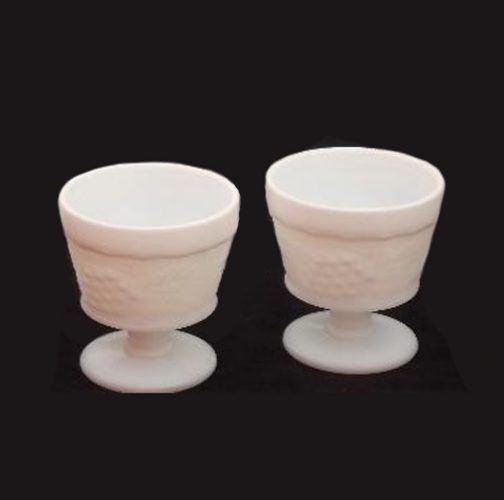 Indiana milk glass dessert cups