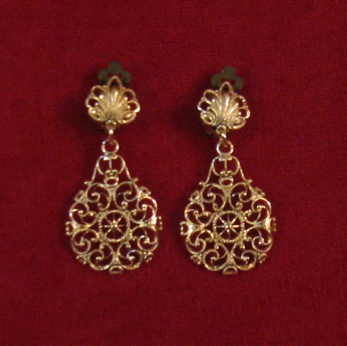 Gold Tone Clip On Earrings