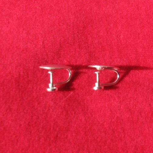 Vintage Beau Sterling Silver Disk Screw Post Earrings - Image 2