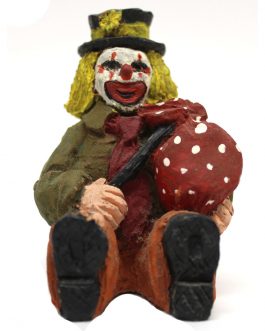 Seated Hobo Clown Figurine