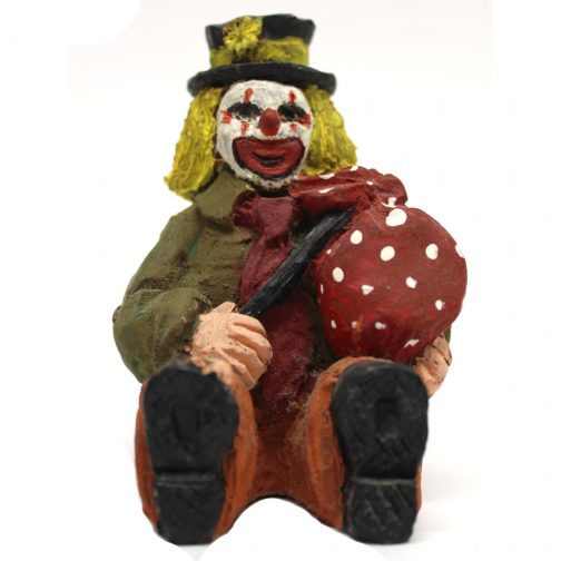 Seated Hobo Clown Figurine