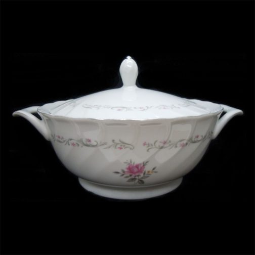 Fine China of Japan Royal Swirl Round Covered Vegetable Bowl Back